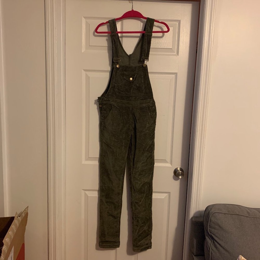 Olive Green Corduroy Overalls